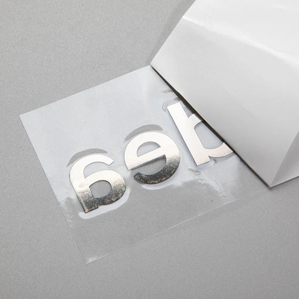 Mukautettu ohut sähkömuotti kultainen nikkeli 3D-logo siirto metalliset kirjaimet etiketit UV kosmeettiset metallitarrat kromi tarra