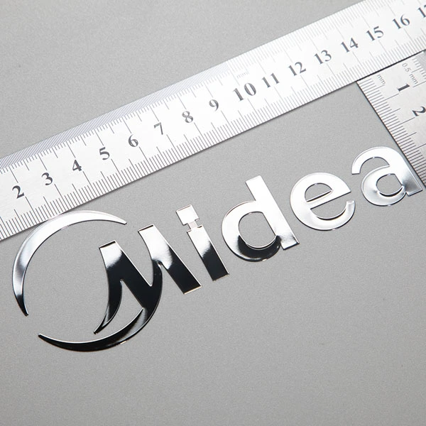 Mukautettu ohut sähkömuotti kultainen nikkeli 3D-logo siirto metalliset kirjaimet etiketit UV kosmeettiset metallitarrat kromi tarra