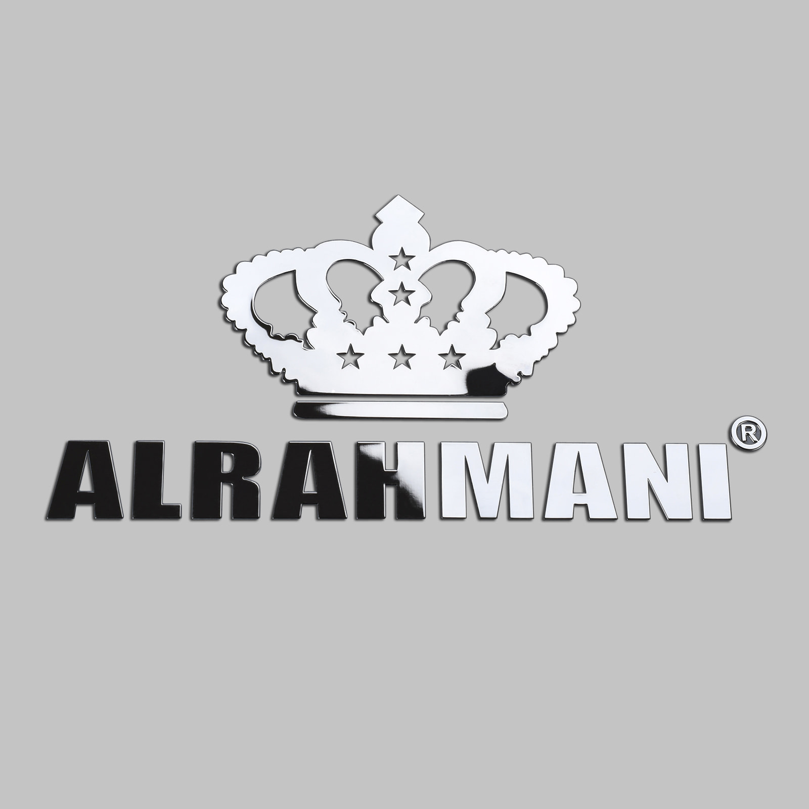 Hopeinen stanssattu sähkömuotoinen logo